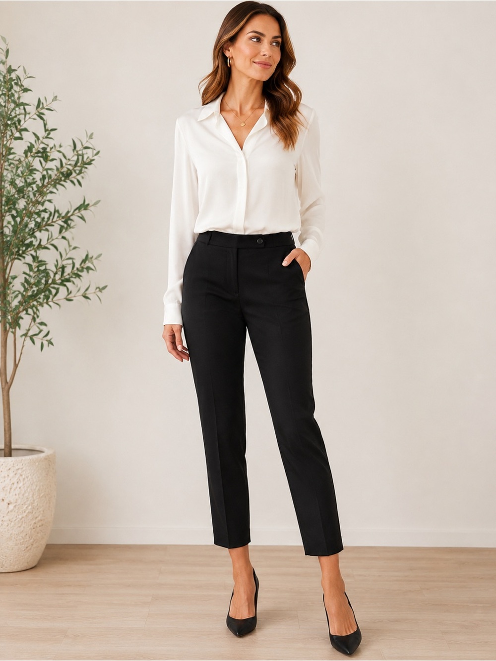Ann Taylor Modern Black Ankle Dress Pants | Size 6P